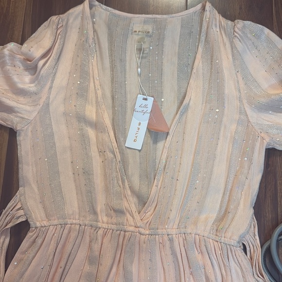 🌿SALE🌿PILQ Pink Sands Paige Tie Swim Coverup Dress size M/L - Picture 6 of 10